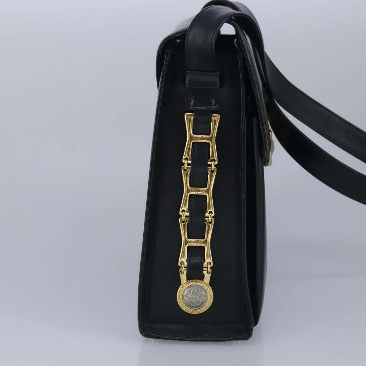 Versace Gianni Versace Shoulder Bag Leather Black Gold Size ONE SIZE - 3 Thumbnail