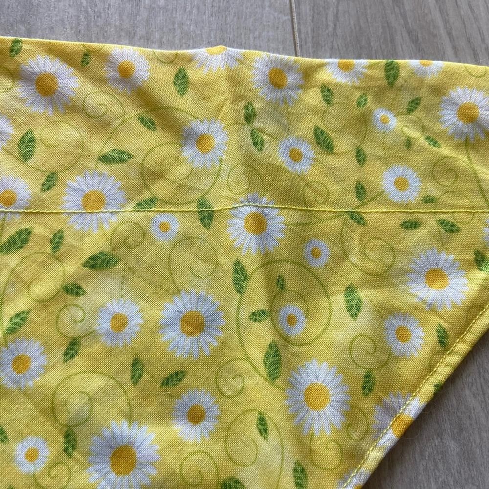 Designer Yellow Floral and Pink Pawprint Dog Bandana Size ONE SIZE - 3 Thumbnail