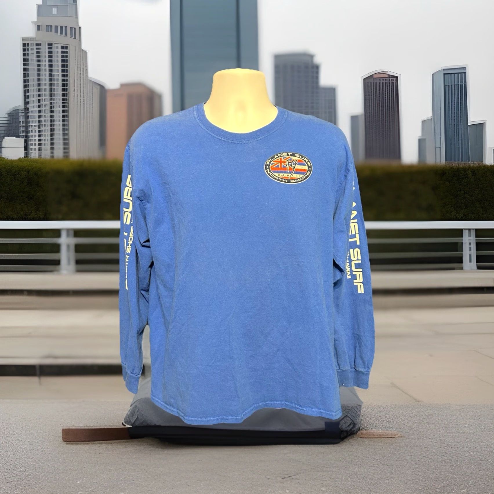 Doublet VINTAGE Planet Surf North Shore Hawaii Long Sleeve Shirt Men L Blue Double Side Size US L / EU 52-54 / 3 - 6 Thumbnail