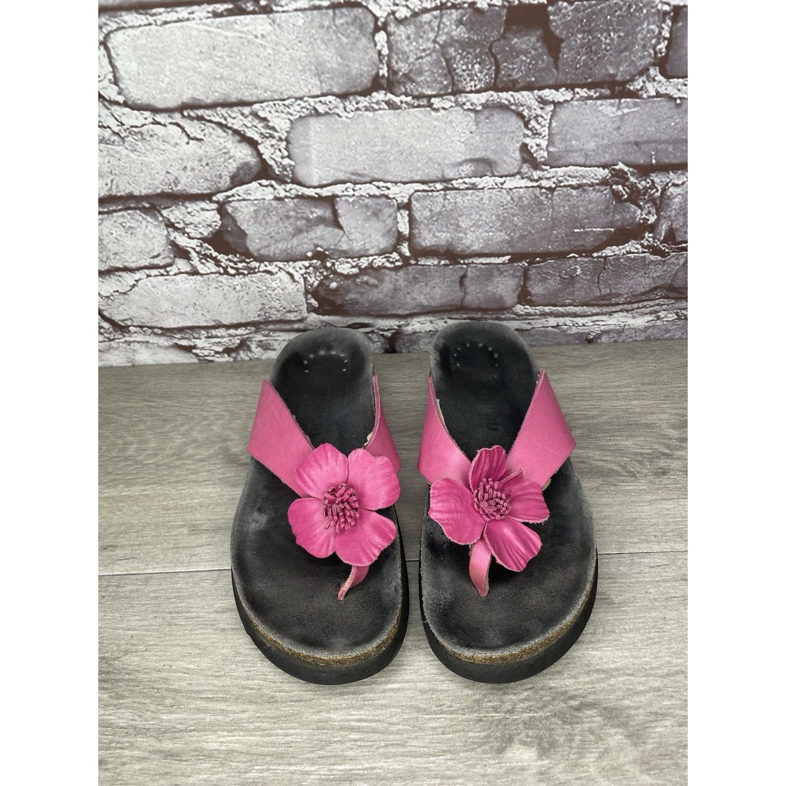 Mephisto Mephisto Violette Pink Leather Rose Flower Thong Cork Sandal Size US 6.5 / IT 36.5 - 17 Thumbnail