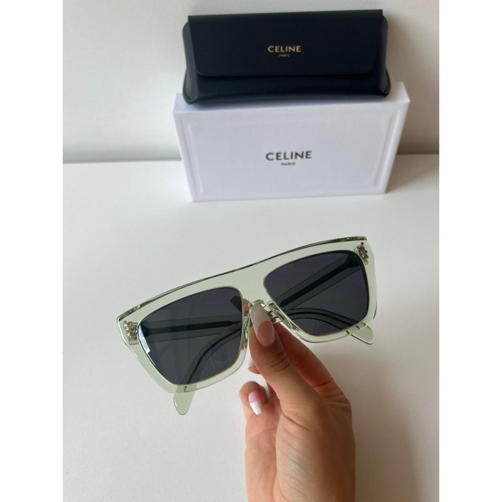 Celine NEW Celine CL40256I Transparent Green Sunglasses Size ONE SIZE - 2 Thumbnail