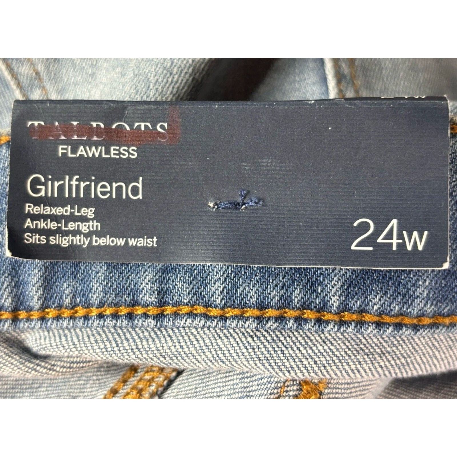 Talbots Talbots Flawless Girlfriend Jeans 24W Plus Relaxed Ankle Blue Denim Women Pockets Stretch Womens Size 42" / US 20 - 6 Thumbnail