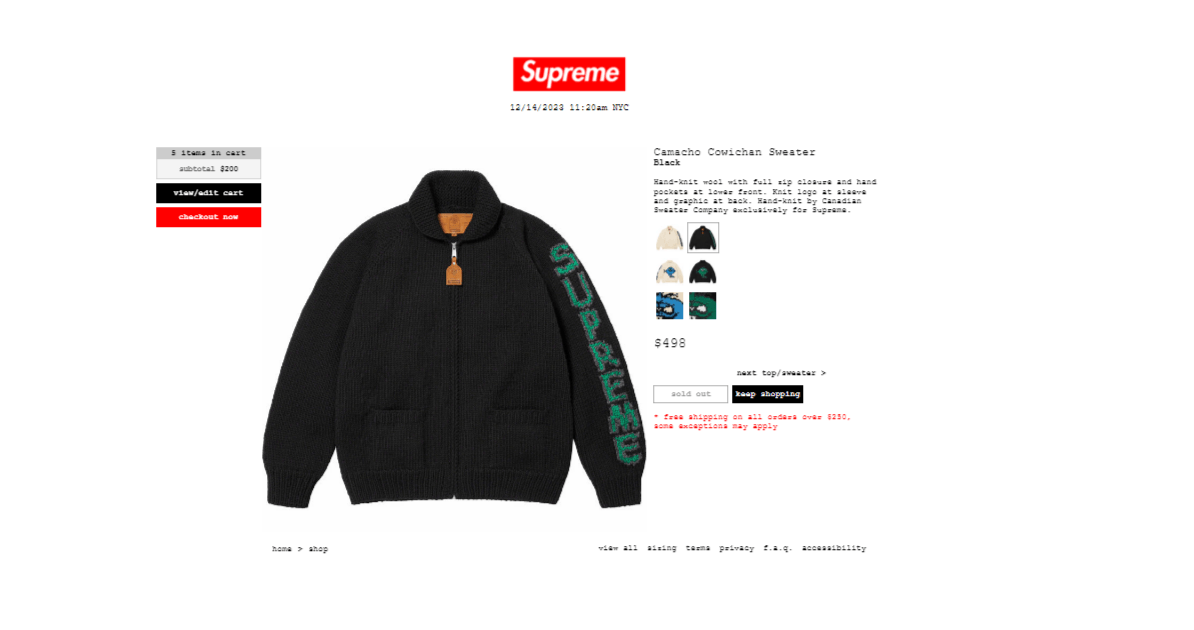 Supreme Supreme Camacho Cowichan Sweater | Grailed