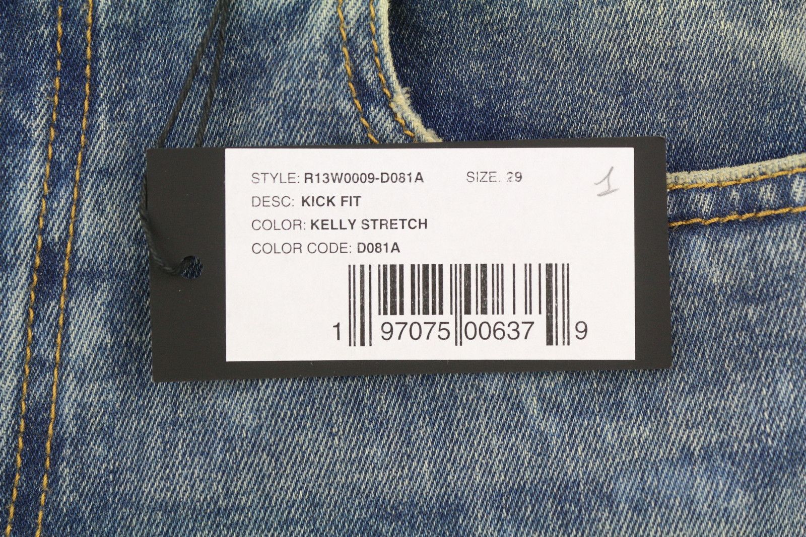 R13 KICK FIT 29 Kelly Stretch Flare Blue Jeans 87178 Size 29" - 7 Thumbnail
