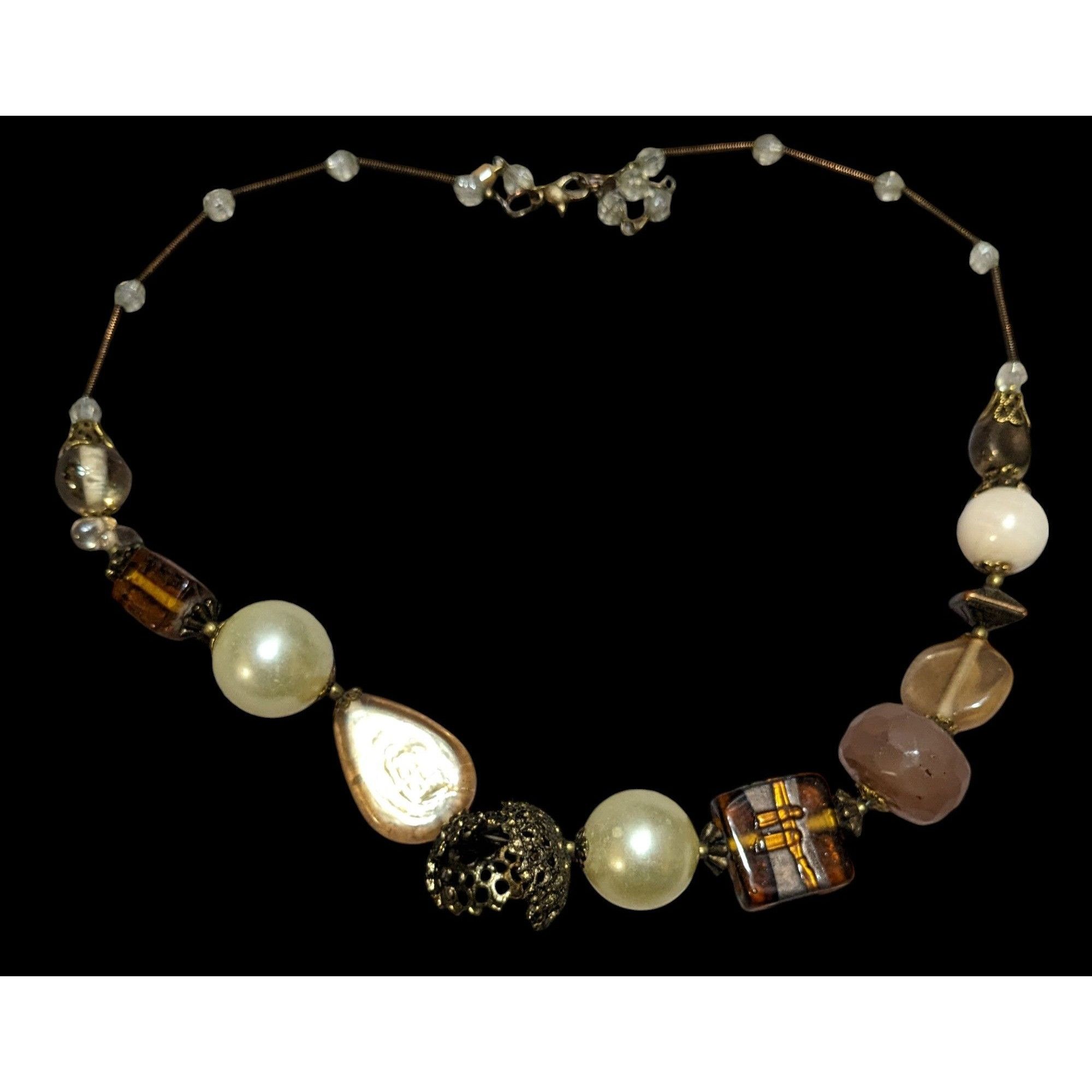 Other Vintage Mixed Medial Gold Chunky Beaded Necklace Size ONE SIZE - 1 Thumbnail