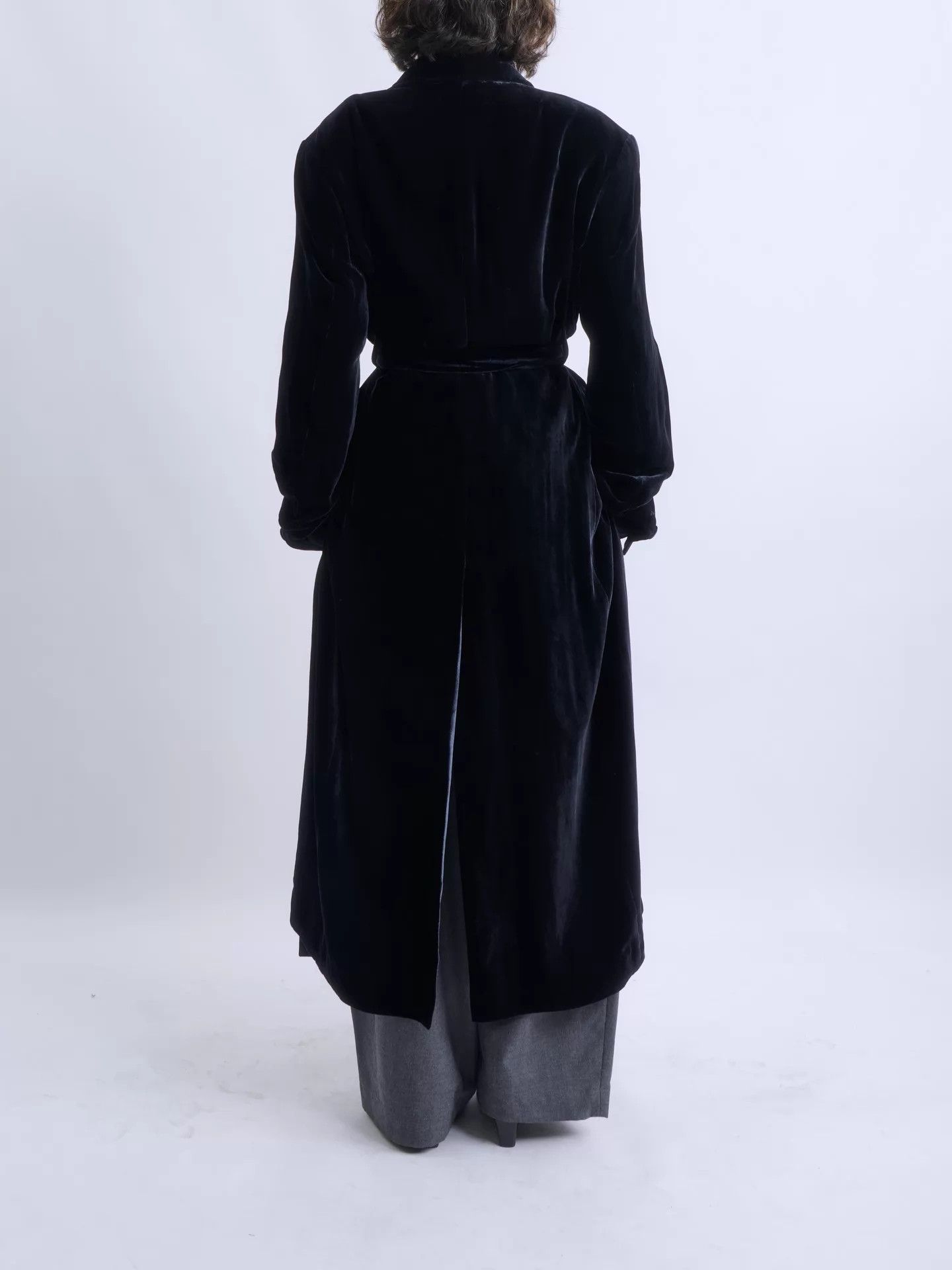 Other BY MAISON SANS TITRE blue velvet double-breasted coat Size L / US 10 / IT 46 - 2 Thumbnail
