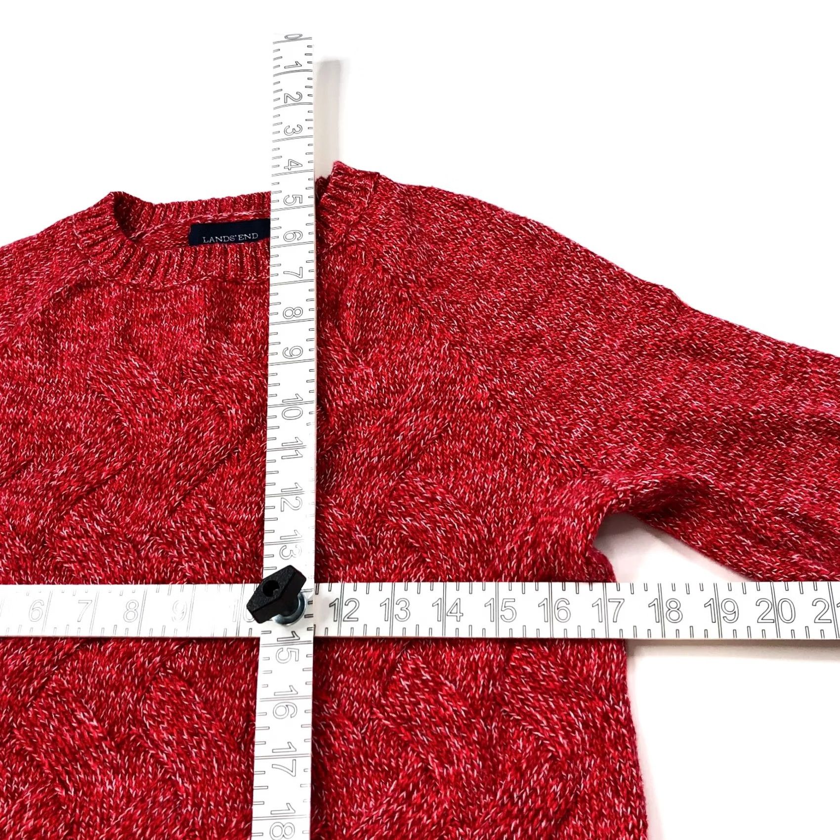 Lands' End VINTAGE Lands End Drifter Medium Cable Knit Fisherman Women's Pullover Sweater Red MINT Size M / US 6-8 / IT 42-44 - 4 Thumbnail
