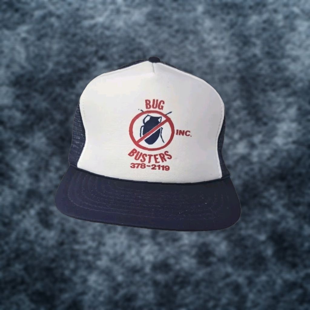 Vintage **90s Vintage Bug Busters Adjustable Trucker Hat** User: **Vintage Bug Busters Adjustable Trucker Hat 90s** Size ONE SIZE - 1 Thumbnail