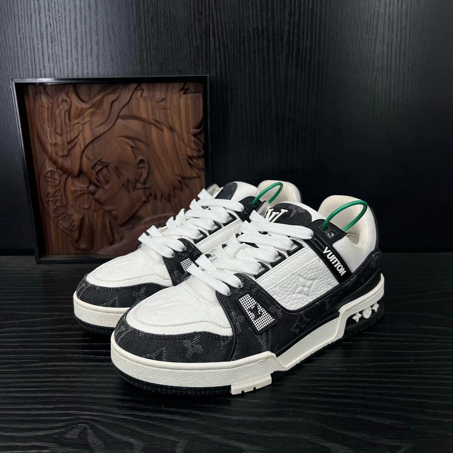 Louis Vuitton LV Trainer Black White Denim 37 New Size US 6.5 / IT 36.5 - 1 Thumbnail