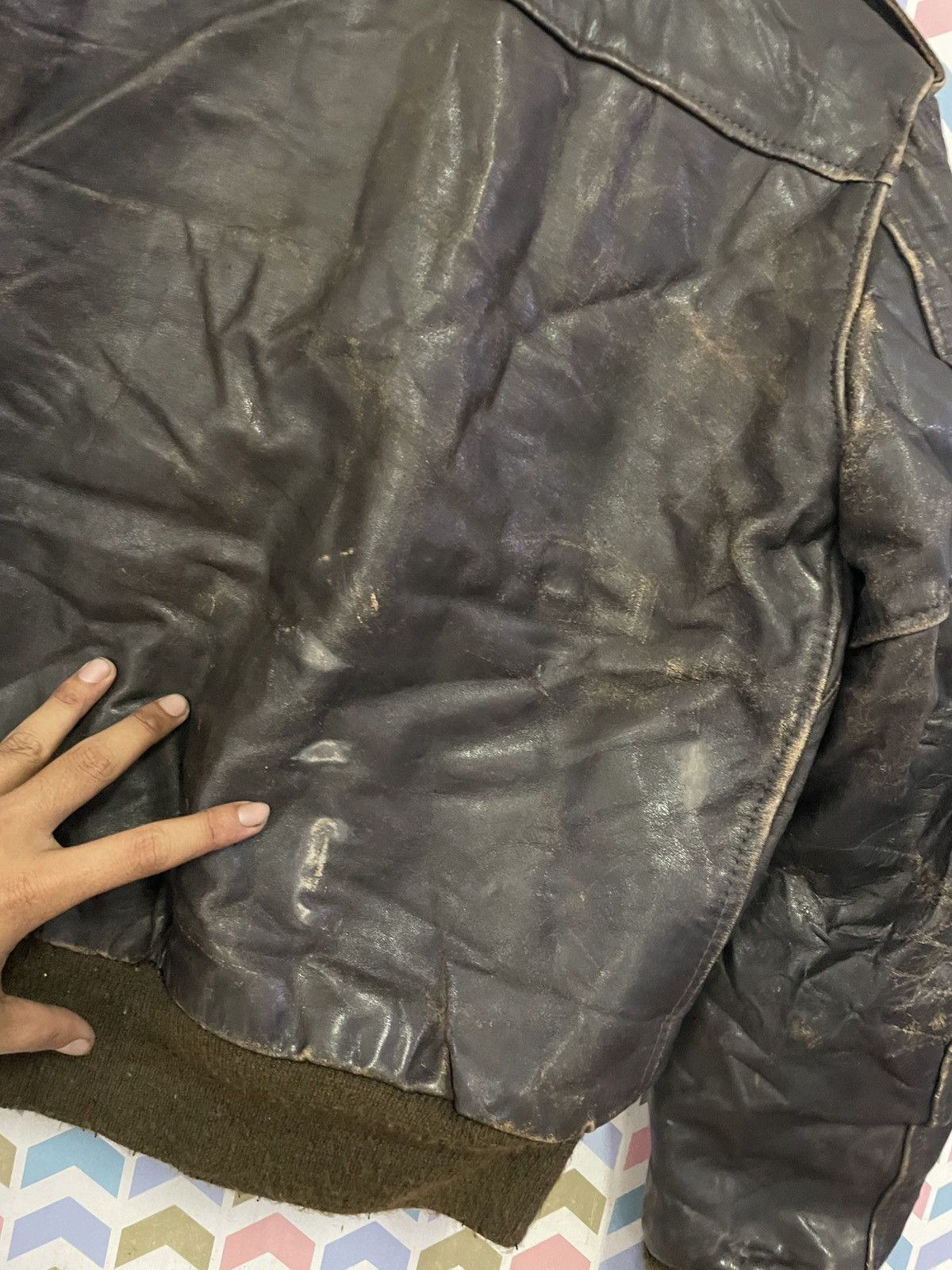 Vintage VINTAGE 80s A2 LEATHER Size US M / EU 48-50 / 2 - 10 Thumbnail
