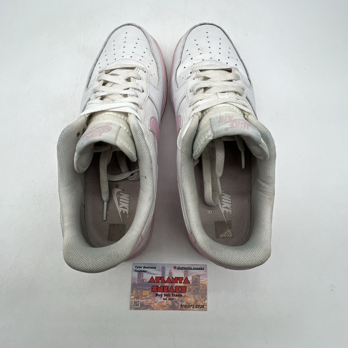 Nike Air Force 1 low white pink sole Size US 9 / EU 42 - 6 Thumbnail