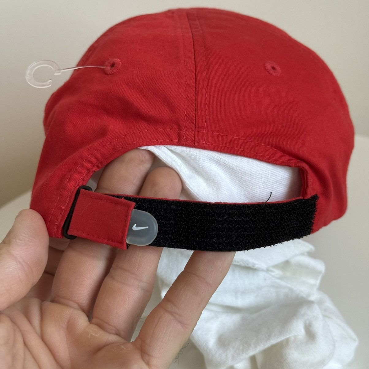 Nike Vintage Nike Red Swoosh Strapback Hat – Adjustable Velcro Size ONE SIZE - 6 Thumbnail
