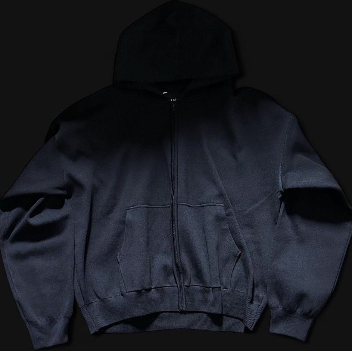 トップス VUJA DE 23SS Zipped Hoodie Vuja De Knit Zip-Up Plastic Hoodie Grey | Grailed