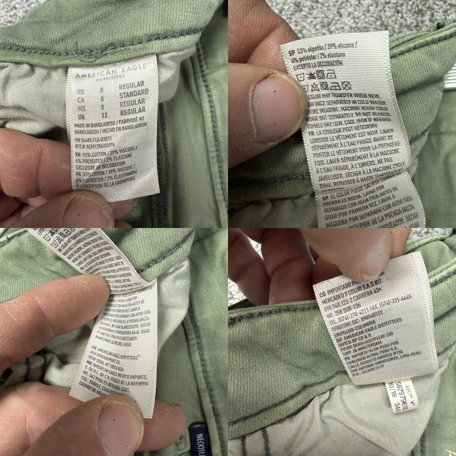 American Eagle Outfitters American Eagle Jeans Womens 8 Green Mid Rise Skinny 29x27 Next Level Stretch Size 30" / US 8 / IT 44 - 8 Thumbnail