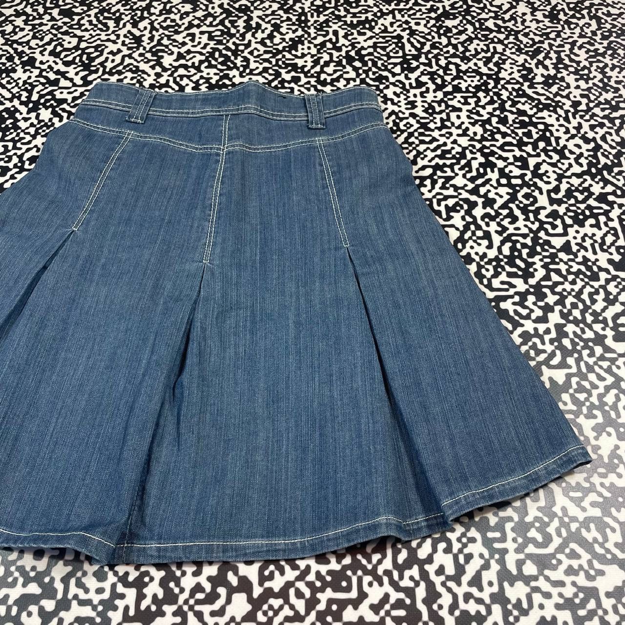 Japanese Brand Vintage Y2K Japanese Denim Flared Midi Skirt Retro Style Size 28" / US 6 / IT 42 - 12 Thumbnail
