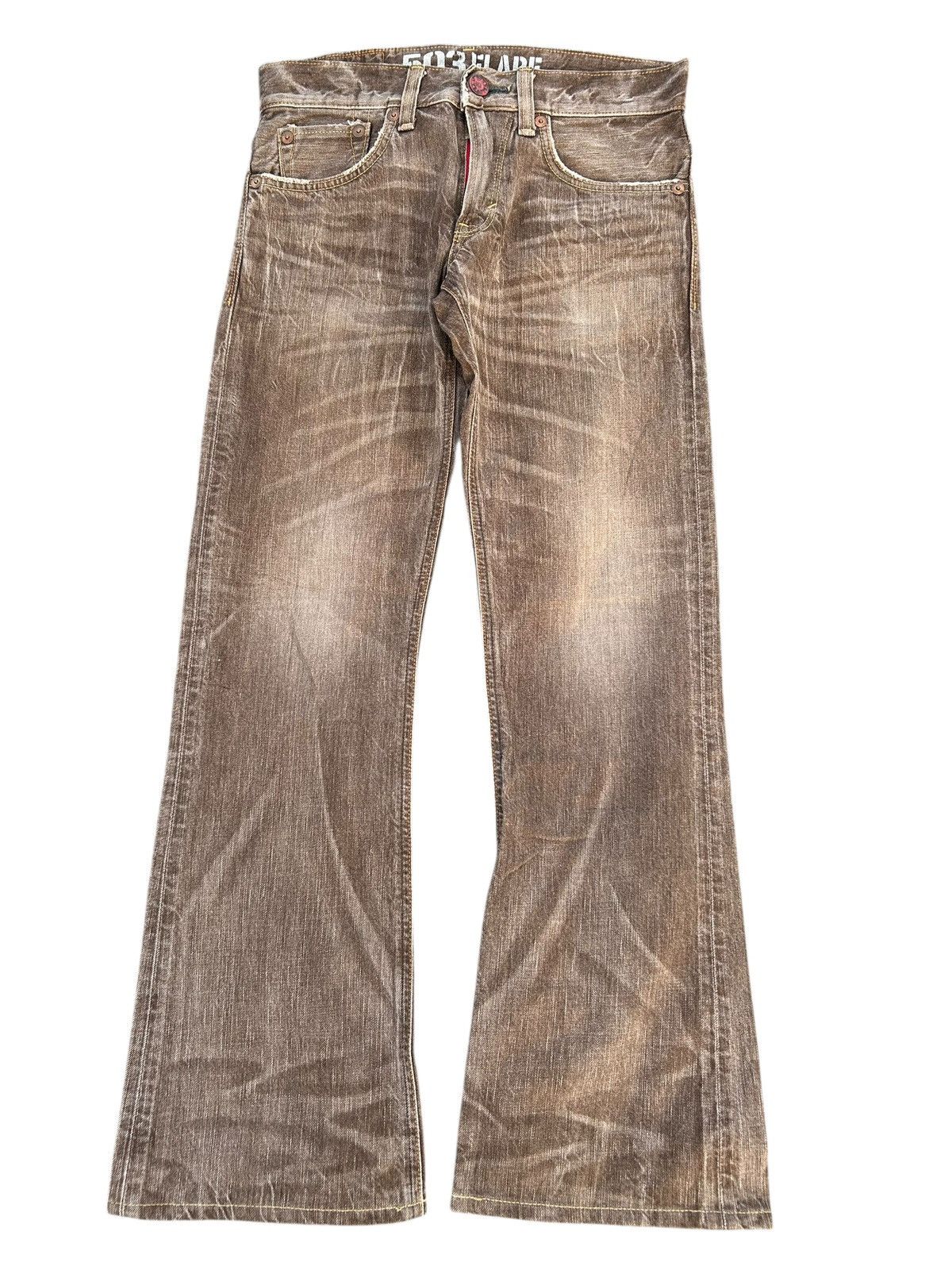 Japanese Brand × Kapital × Vintage Rusty Edwin Flare Distressed Japanese Denim Jeans Size US 31 - 3 Thumbnail