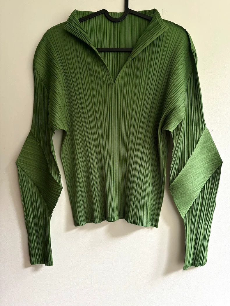 Issey Miyake issey miyake size:3 Green pleated long sleeves Size XXS / US 00 / IT 34 - 2 Thumbnail