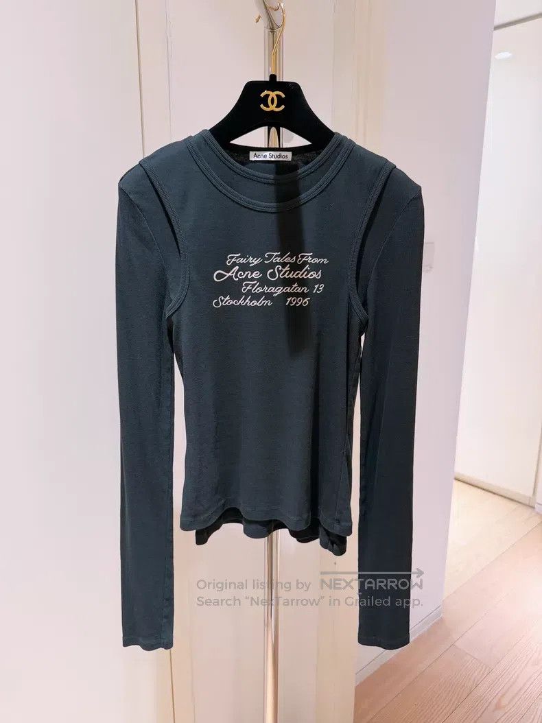 Acne Studios Acne Studios Dark Blue Lettering Print Fake Two Piece Long Size XS / US 0-2 / IT 36-38 - 1 Thumbnail