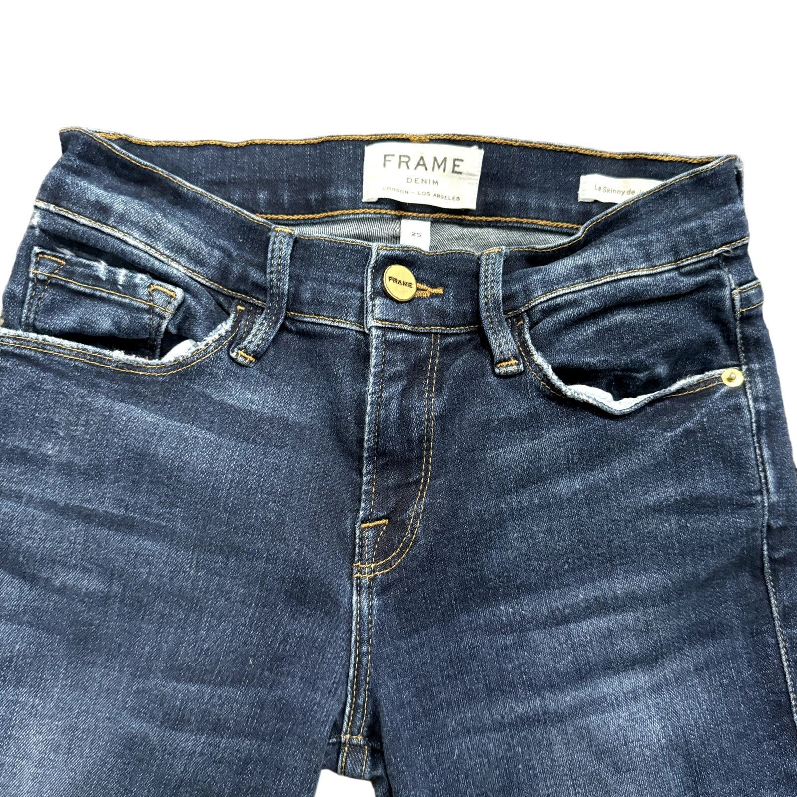 Frame Frame Denim Le Skinny de Jeanne Jeans in Blue, Size 25 Size 25" / US 0 / IT 36 - 3 Thumbnail