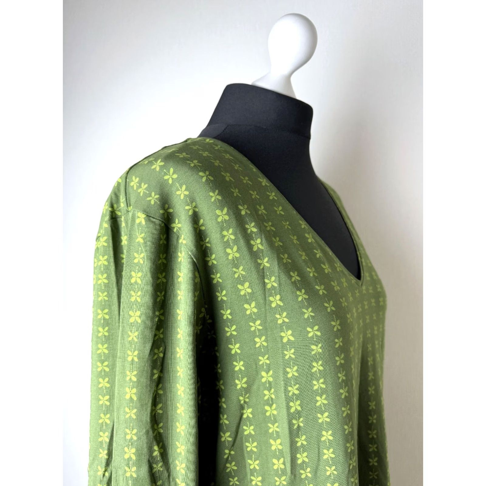 Vintage Gudrun Sjoden Womens Dress XL Green Cotton Midi Dress Size XL / US 12-14 / IT 48-50 - 3 Thumbnail