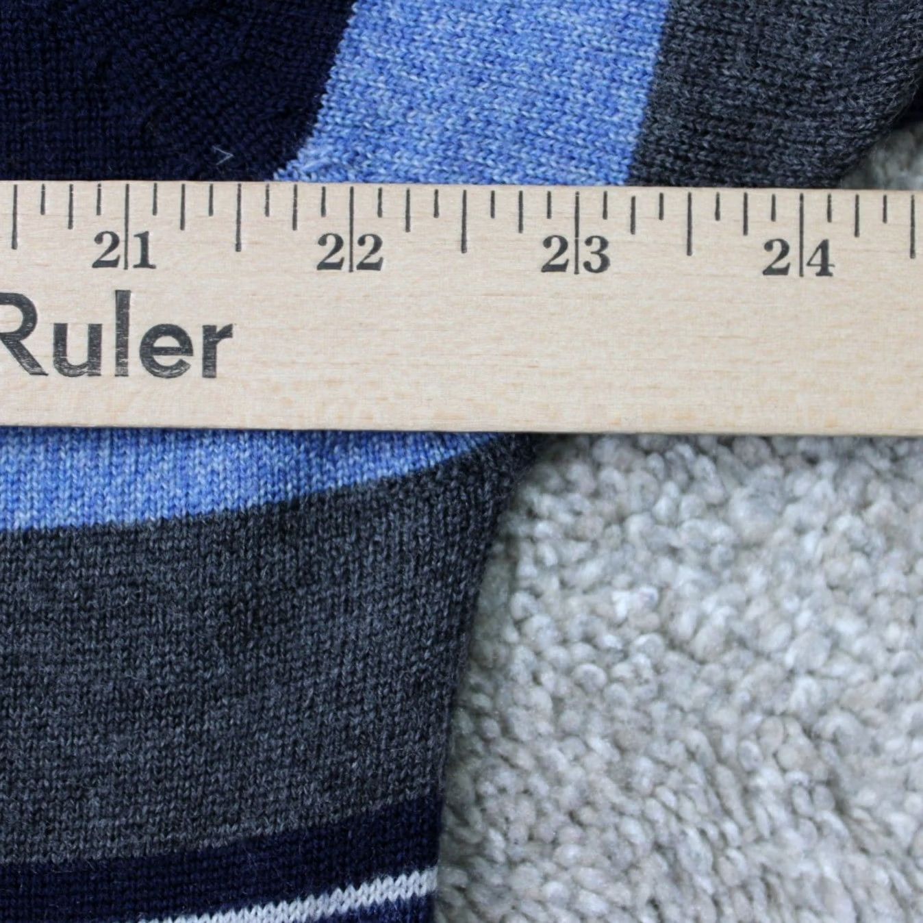 Jos. A. Bank Jos. A. Bank Sweater Men Large Blue Striped 100% Merino Wool Crewneck L/S Pullover Size US L / EU 52-54 / 3 - 7 Thumbnail
