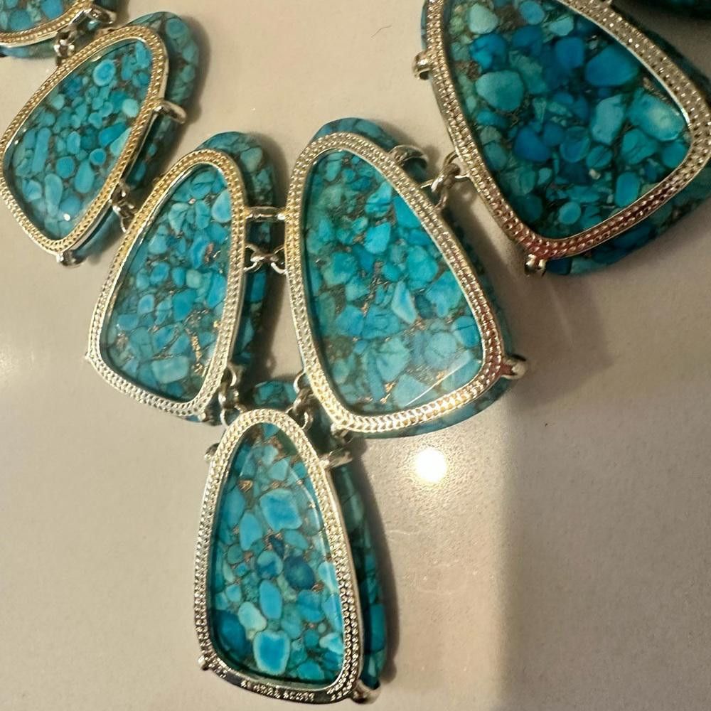 Kendra Scott Kendra Scott Harlow Bronze Veined Turquoise Necklace RARE Size ONE SIZE - 9 Thumbnail