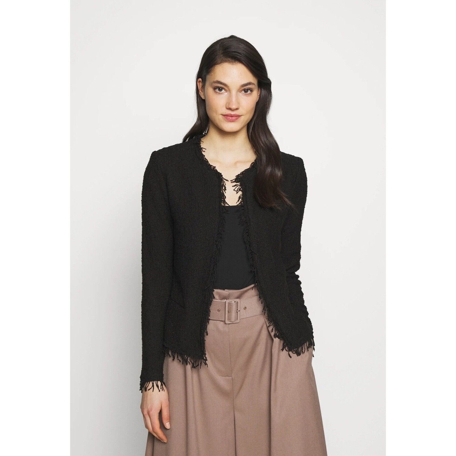 Iro Iro Paris Womens Shavani Jacket Classic Black Cotton Fringe Size XXS / US 00 / IT 34 - 2 Thumbnail