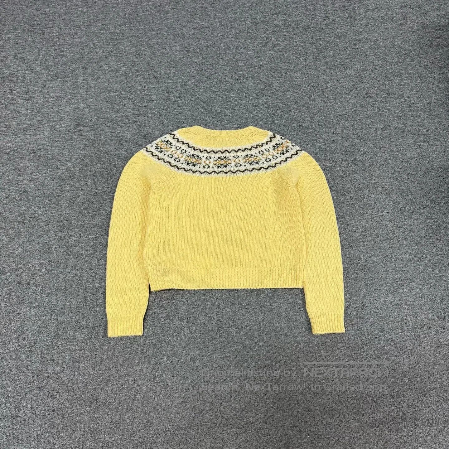 Celine CELINE Fair Island jacquard round-neck short sweater| Size US M / EU 48-50 / 2 - 2 Thumbnail