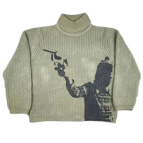 image of Stylish Japanese Sweater In Vintage Style, Men's (Size Medium)