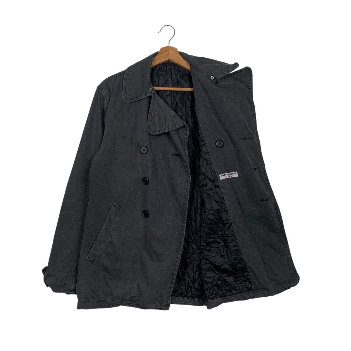 Japanese Brand SUPER LOVERS Double Breasted Coat #1642-C73 Size US M / EU 48-50 / 2 - 9 Thumbnail