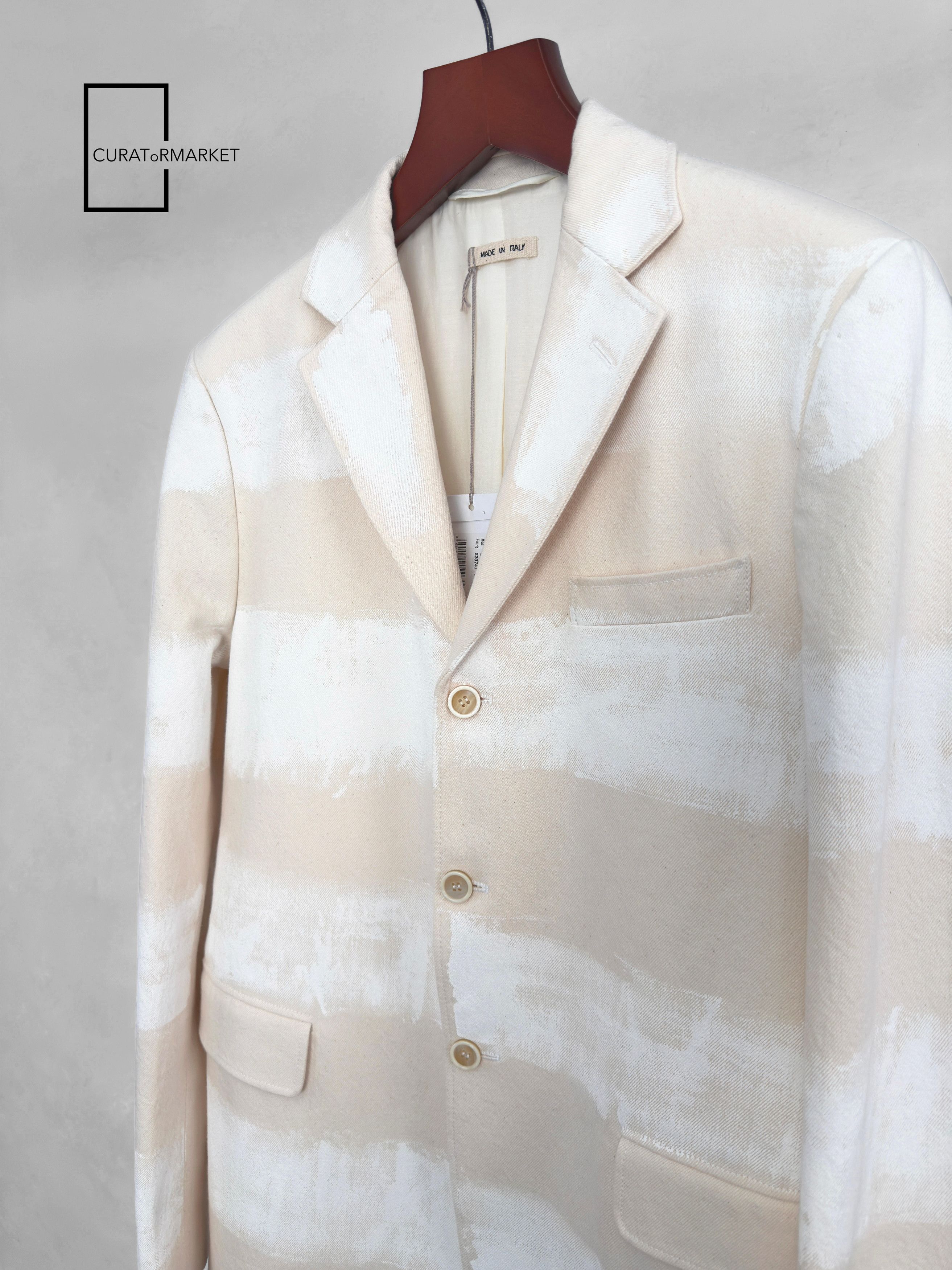 Marni EU48 Painted Stripes Brushed Artistic Contrast Blazer SS21 Size US M / EU 48-50 / 2 - 2 Thumbnail