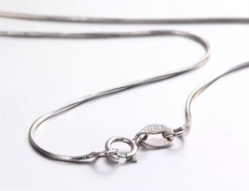 Jewelry 1mm Thick Platinum Snake Chain Necklace Size ONE SIZE - 7 Thumbnail