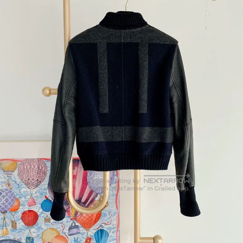 Hermes Hermes Cashmere and leather short coat Size XXS / US 00 / IT 34 - 2 Thumbnail