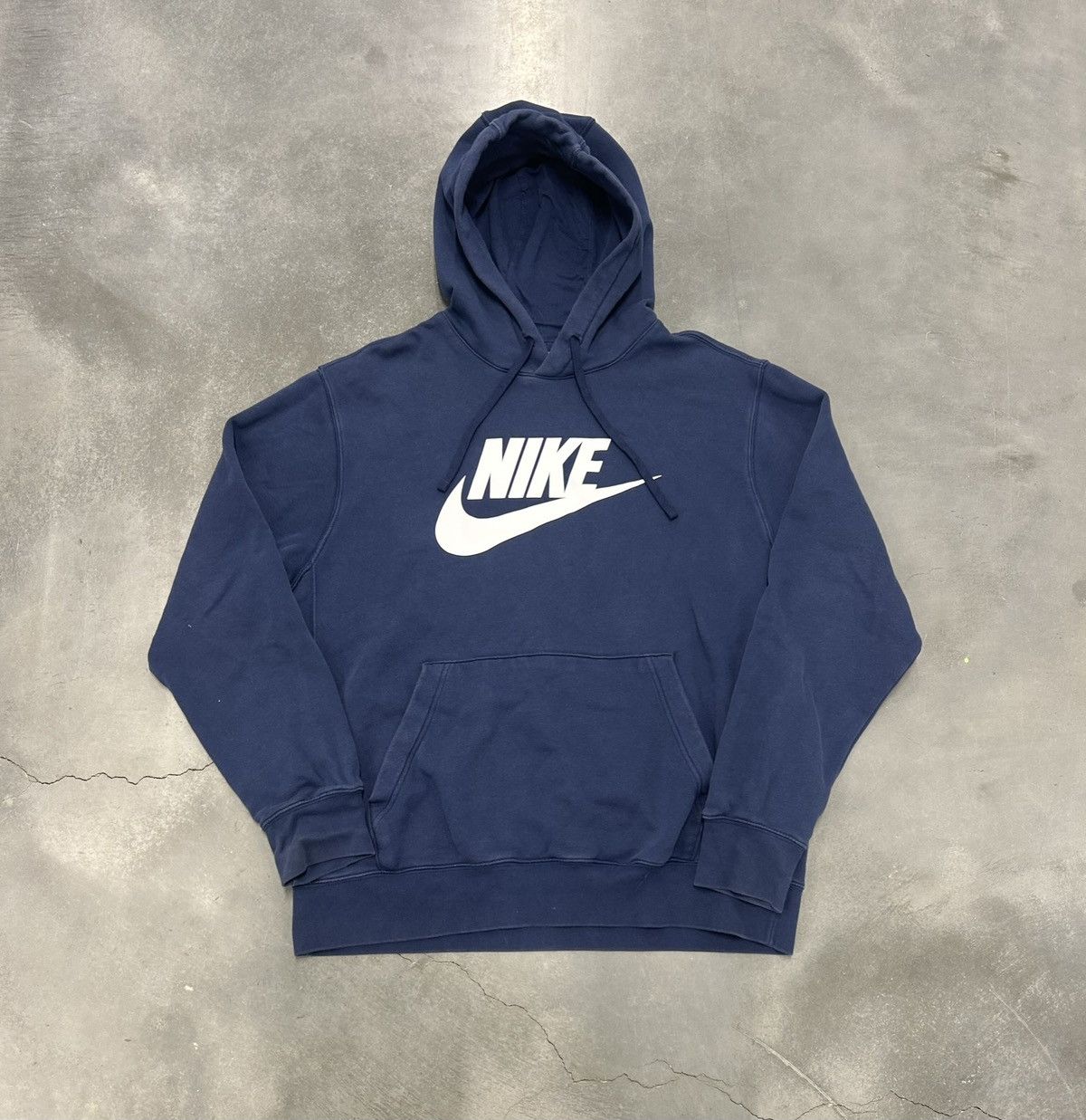 Nike Navy Nike hoodie with white swoosh Size US L / EU 52-54 / 3 - 1 Thumbnail