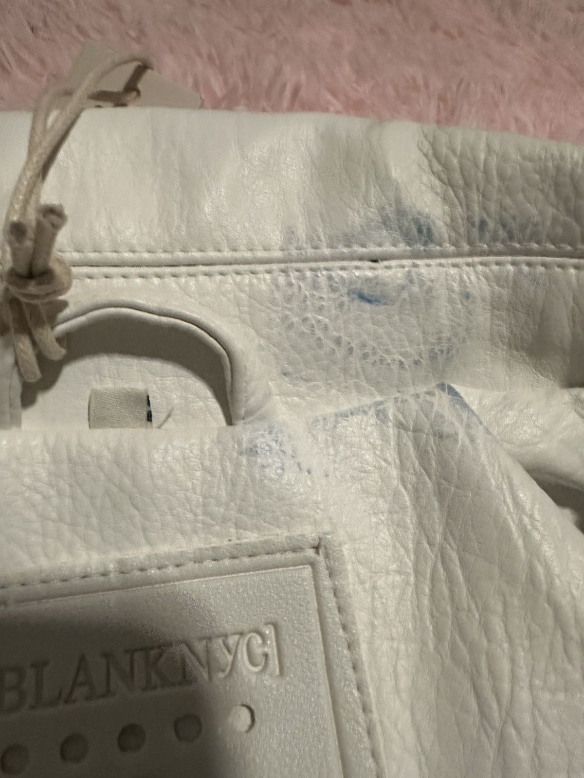 Other NWT BLANKNYC White Thick Vegan Leather Biker Jacket Zip Up Size XS / US 0-2 / IT 36-38 - 8 Thumbnail