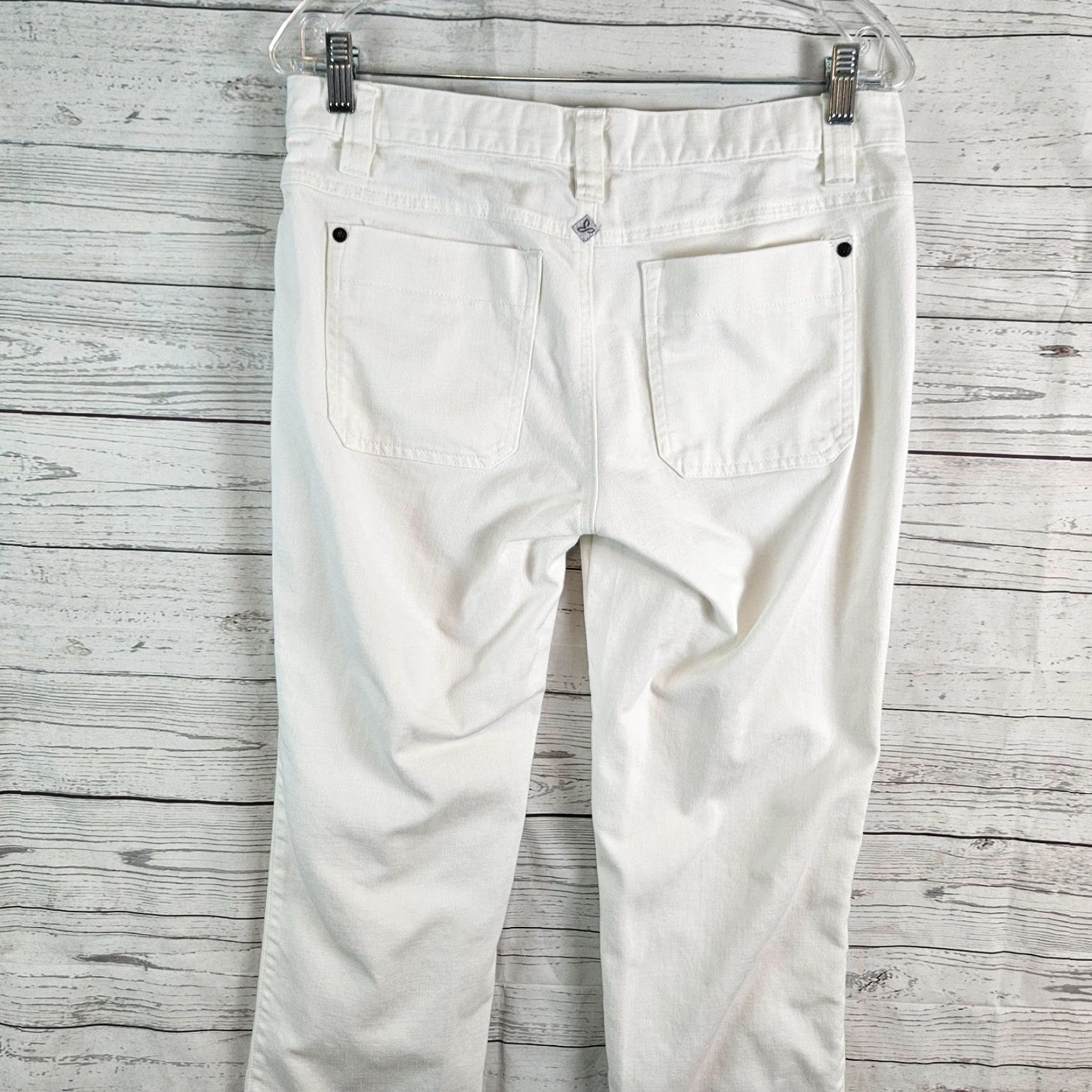 Prana VINTAGE Prana Women's Skinny Jeans Sz 6 White Mid Rise Organic Cotton Size 28" / US 6 / IT 42 - 4 Thumbnail