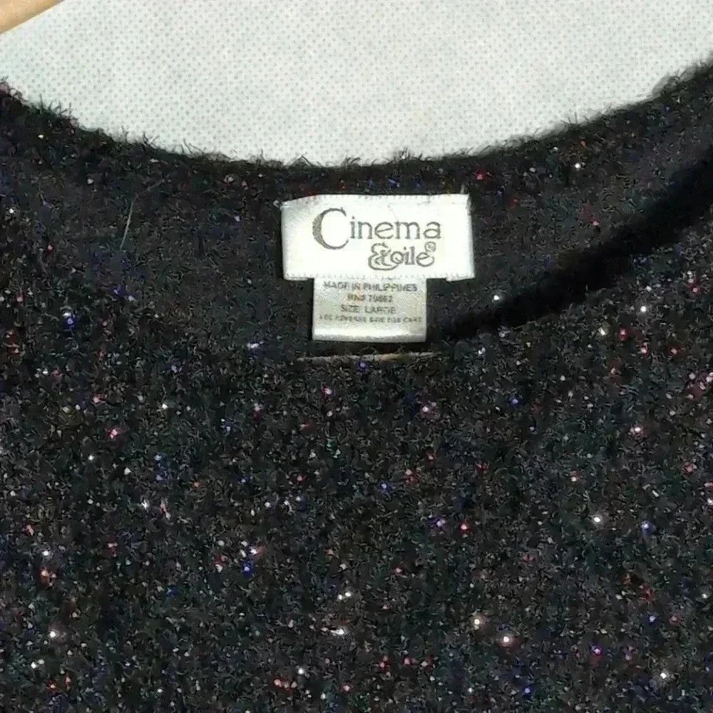 Designer Cinema Etoile Women's sparkle black sleeveless top sz L Size L / US 10 / IT 46 - 2 Thumbnail