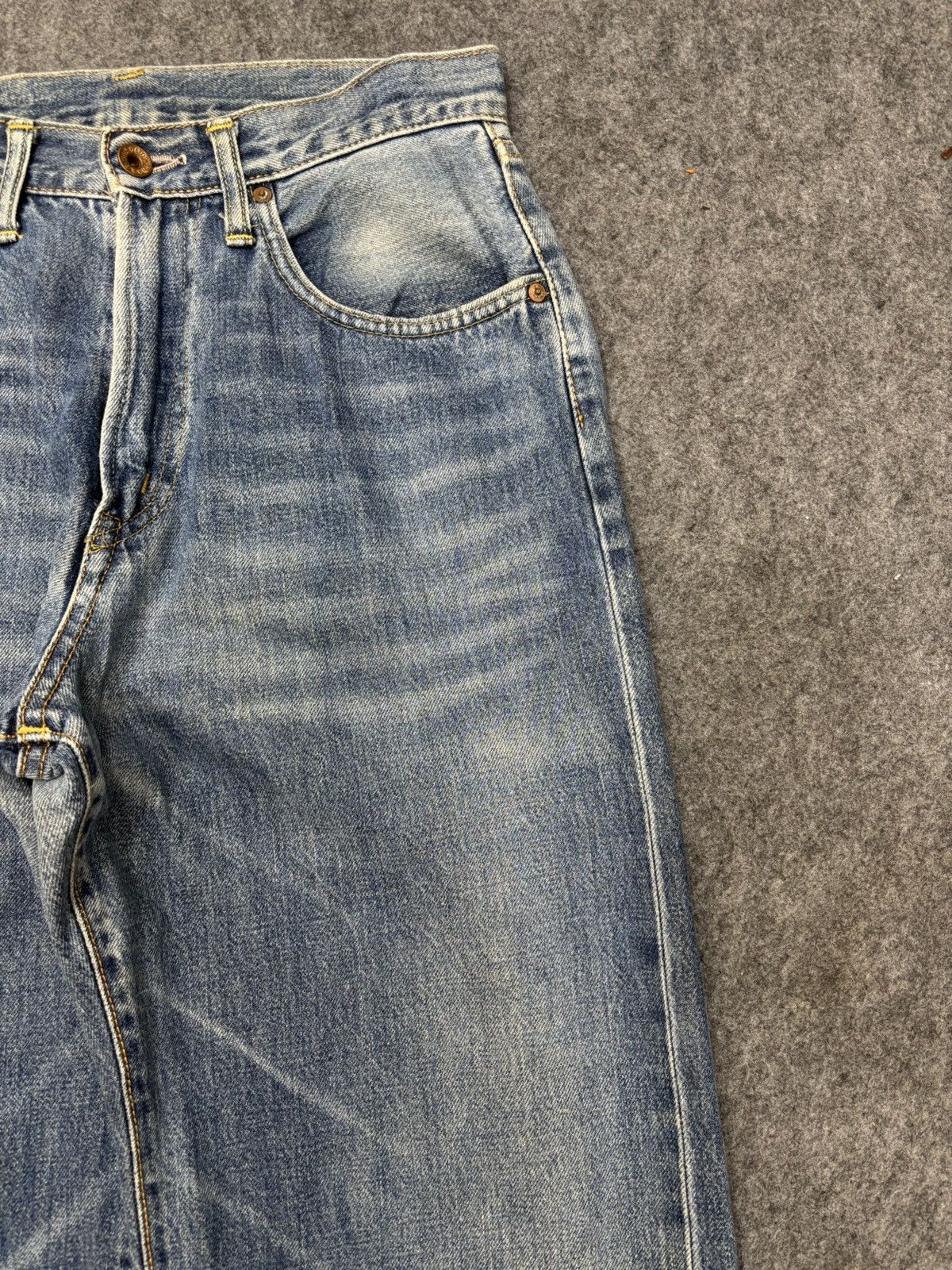 Edwin 💥Wide 90s💥Vintage Edwin Mnimalist Fade Selvedge Denim F626 Size US 29 - 3 Thumbnail