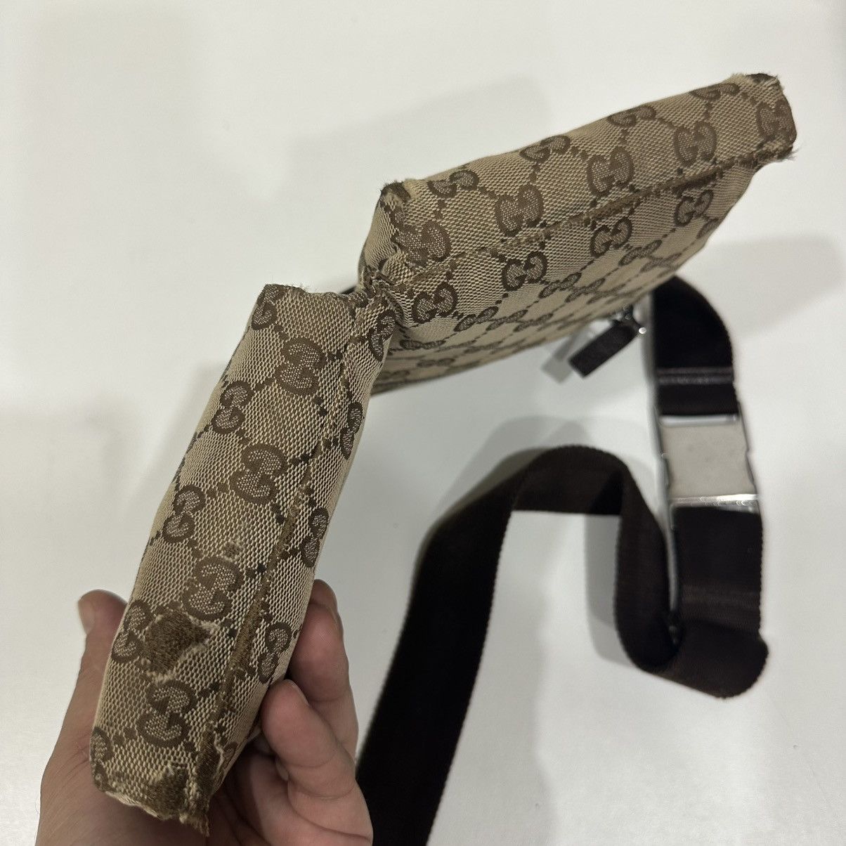 Gucci GUCCI GG CANVAS DOUBLE POCKET FANNY PACK BELT BAG 27 Size ONE SIZE - 6 Thumbnail