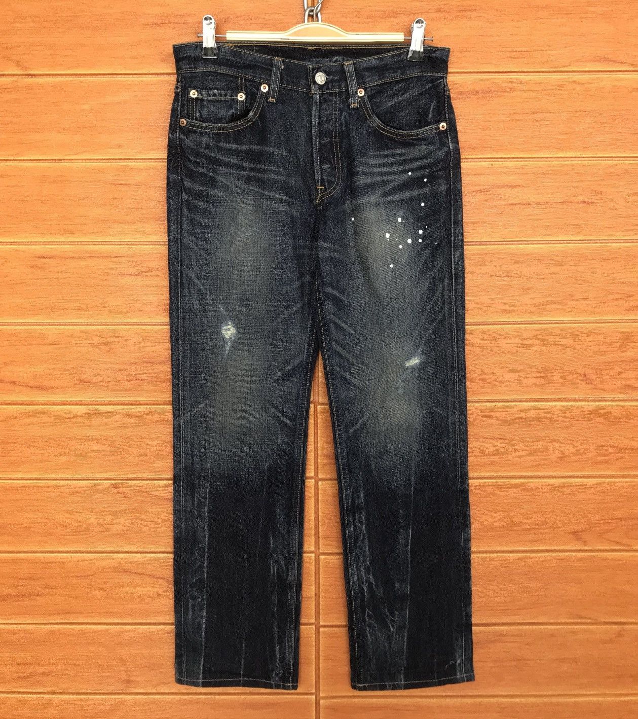 Levi's Vintage Levis 501 Clawmark Distressed Faded Denim Jeans Size US 29 - 1 Thumbnail