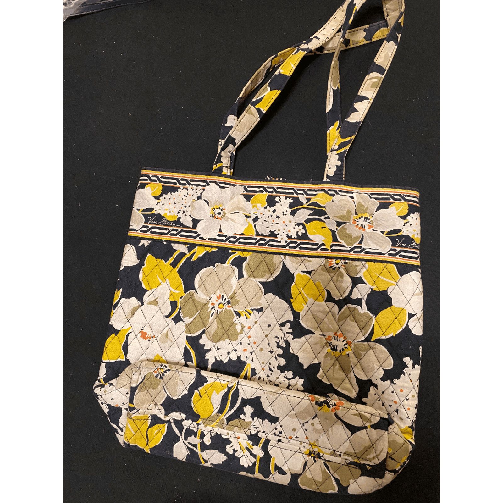 Vera Bradley Vera Bradley Retired Dogwood Tote Yellow Black Floral Bag Size ONE SIZE - 2 Thumbnail