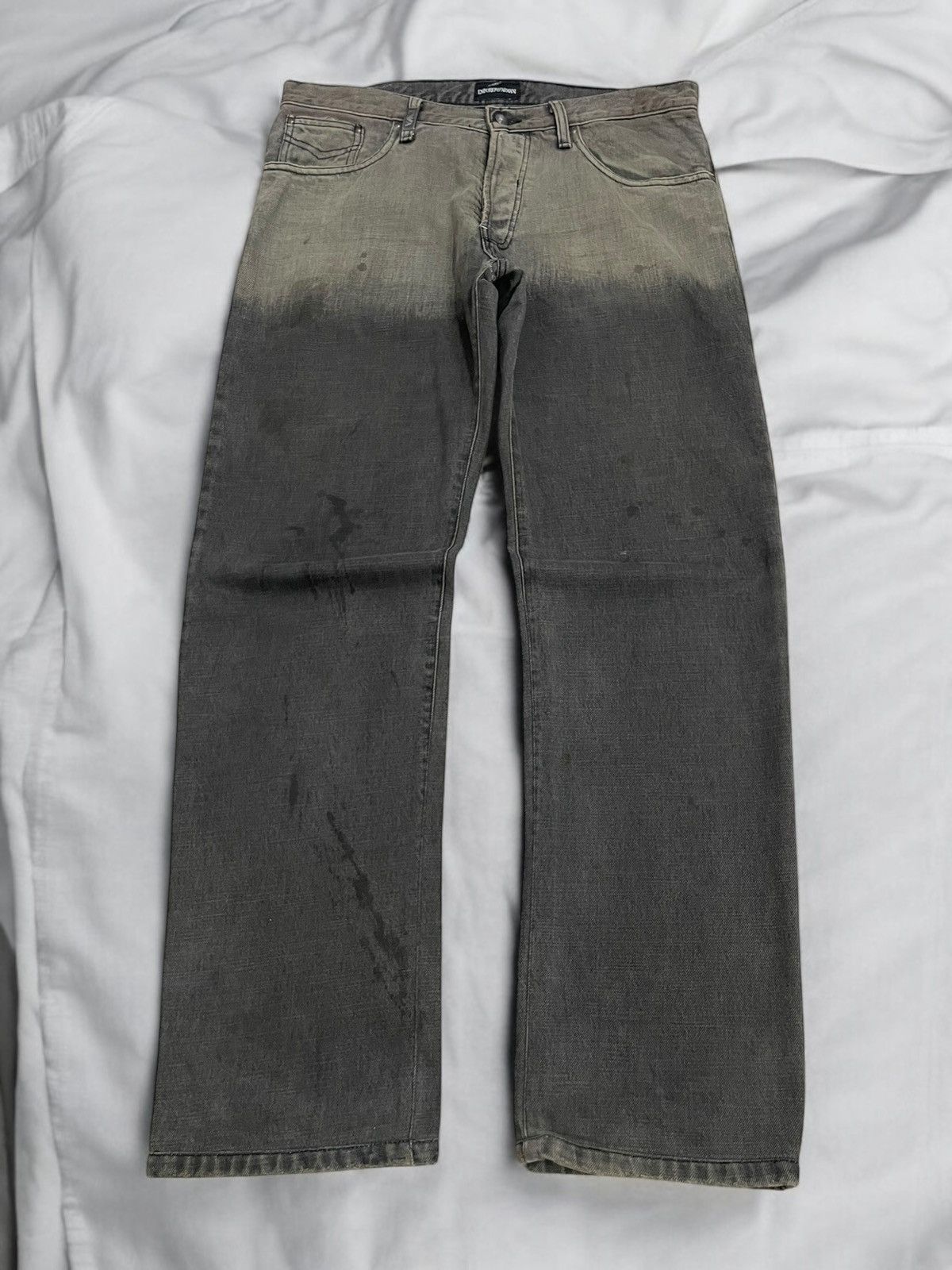 Emporio Armani Emperio Armani Distress Repaired Two Tone Denim Buttonfly Size US 35 - 1 Thumbnail