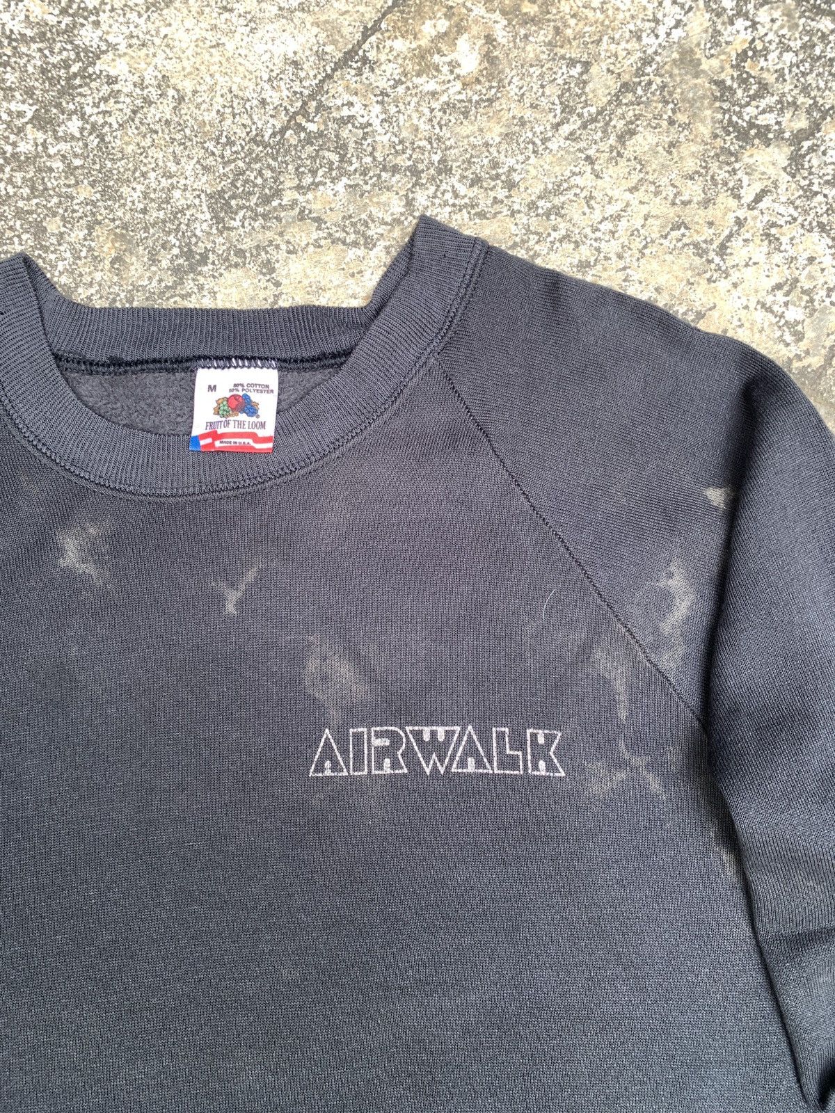 Airwalk × Vintage 1990s Airwalk USA Streetwear OG Logo Raglan Faded Crewneck Size US M / EU 48-50 / 2 - 4 Thumbnail