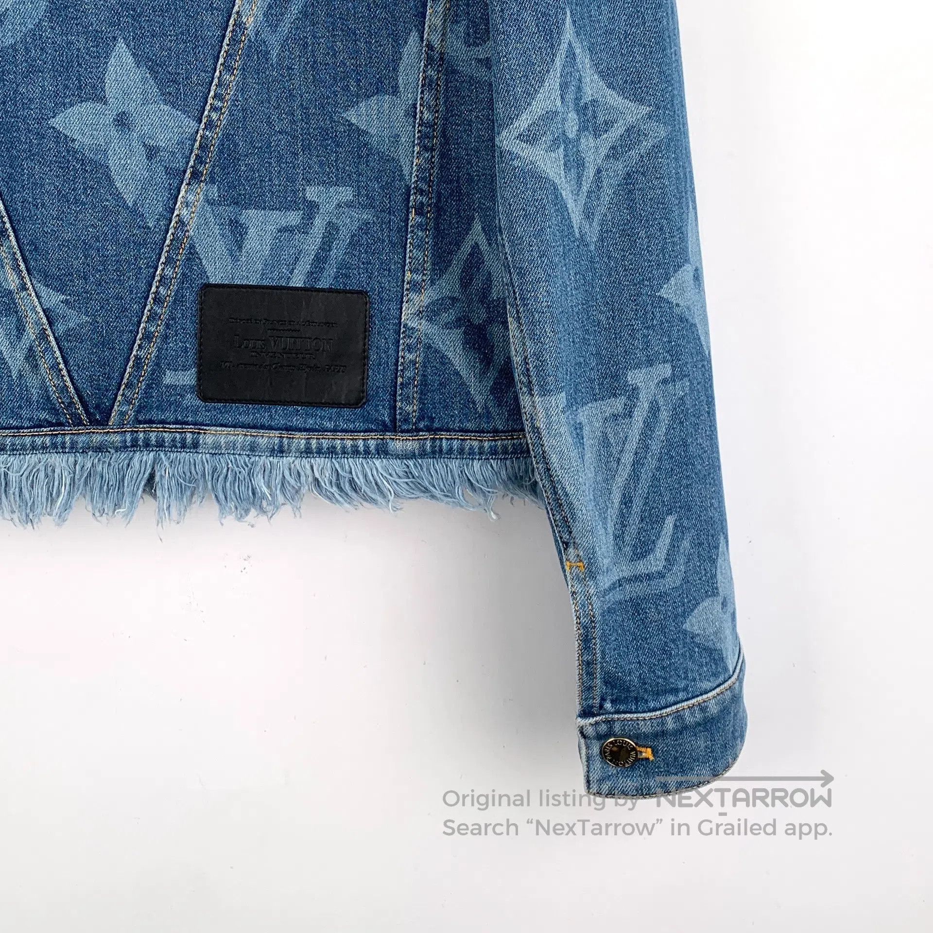 Louis Vuitton Louis Vuitton Dark blue logo vintage print fringed cotton Size XS / US 0-2 / IT 36-38 - 5 Thumbnail