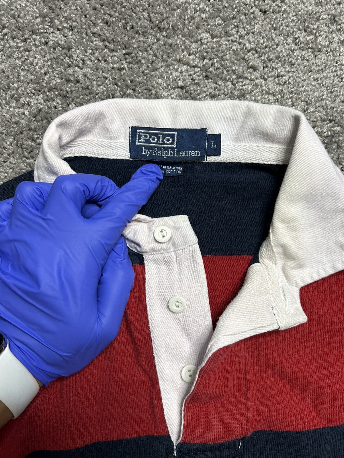 Polo Ralph Lauren Vintage 80s Polo Ralph Lauren Rugby Long Sleeve Striped Size US L / EU 52-54 / 3 - 7 Thumbnail