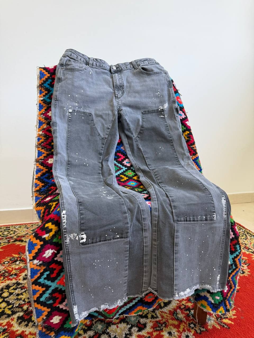 Tornado Mart Rare Japanese flared crazy pattern flared jeans tornado mart Size US 32 / EU 48 - 6 Thumbnail