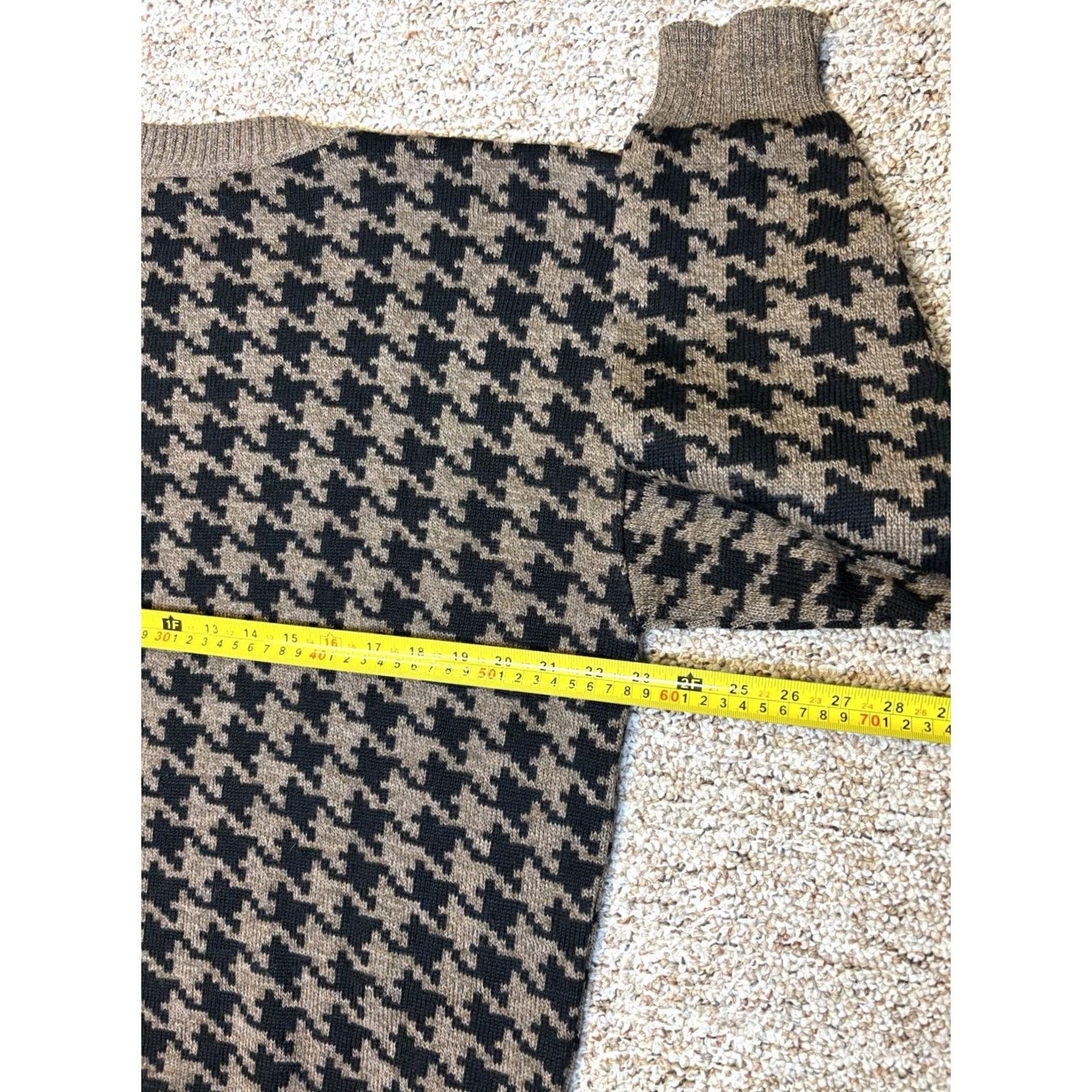 Vintage VINTAGE Metropolitan View Sweater Mens L Brown & Black Wool Blend Geometric Italy Made Men Size US L / EU 52-54 / 3 - 6 Thumbnail