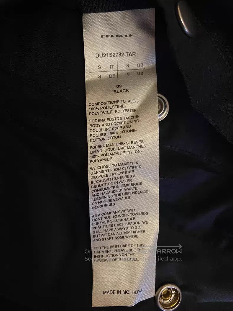 Rick Owens Rick Owens 21ss Men's nylon snap jacket Size US S / EU 44-46 / 1 - 4 Thumbnail