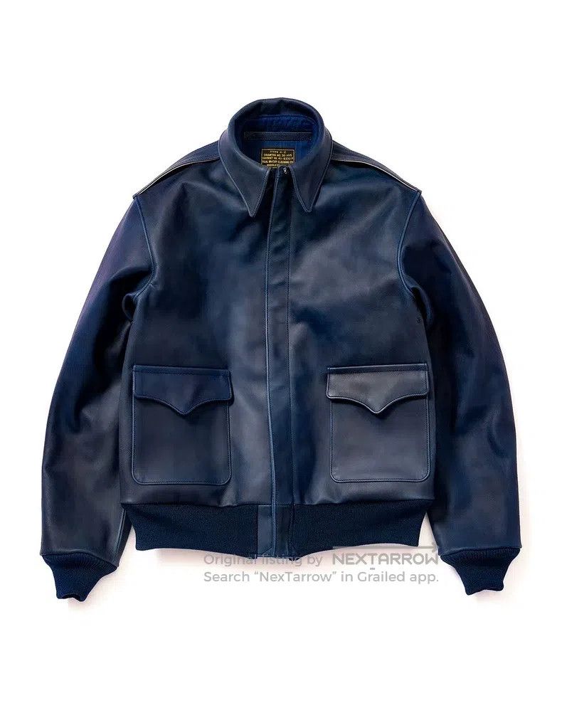 The Real McCoy's The Real McCoys A-2 indigo dyed horseskin jacket Size US M / EU 48-50 / 2 - 1 Thumbnail