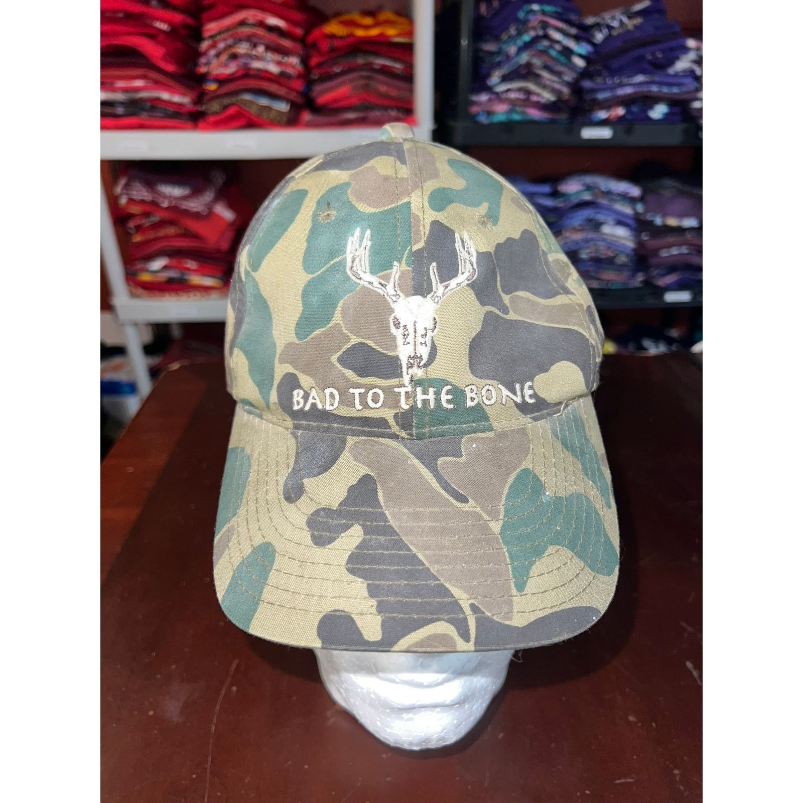 Vintage Vintage Bad To The Bone Hat Camo Green Cap Snapback VTG OS Size ONE SIZE - 2 Thumbnail
